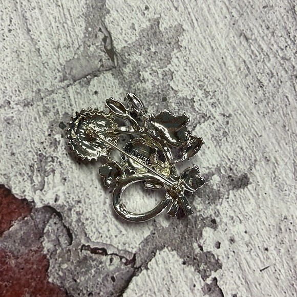 Napier Silver & Purple Gemstone Abstract Floral Brooch - Picture 6 of 6